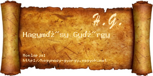 Hagymásy György névjegykártya